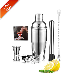 Barre En Acier inoxydable Outils avec Barman Crépine Martini Kit avec <span class=keywords><strong>Doseur</strong></span> et Cuillère à Mélanger et Boire Recettes Livret - Product Image 1