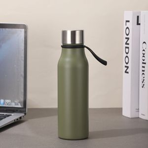 Personalizar 550ml doble pared 304 frasco de acero inoxidable taza botella de agua aislada al vacío con cuerda para acampar - Product Image 4
