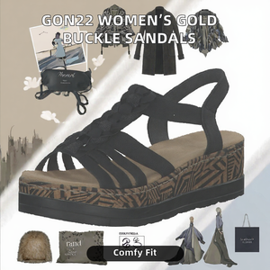 Sandales compensées pour femmes à lanières tressées, bout ouvert, plateforme, chaussures décontractées - Product Image 2