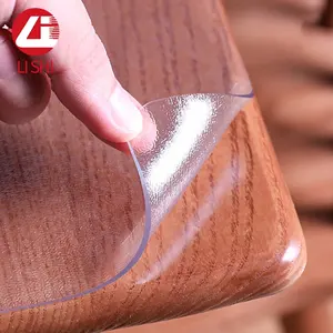 Rolo de PVC de plástico flexível super transparente fácil de lavar 1,5 mm 2 mm 3 mm para toalha de mesa