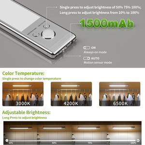 Lámpara <span class=keywords><strong>LED</strong></span> Inteligente Inalámbrica Regulable con Sensor de Movimiento para <span class=keywords><strong>Cocina</strong></span>, Armario y Escalera con 1500mAh - Product Image 4