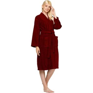Bata de algodón de punto para hombre, manga larga, cuello en V, ropa de dormir, ropa de estar por casa, batas de baño rojas, batas unisex de longitud completa, fábrica de ropa personalizada - Product Image 5