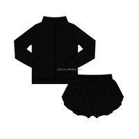 Conjunto de Yoga con Estampado Floral para Niñas |   Conjunto de 2 Piezas de Top de Manga Larga y Pantalones Cortos, Ropa Deportiva con Bloques de Color para Niños, Clase de Baile