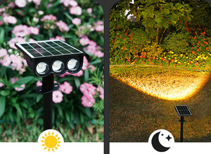 Projecteurs solaires encastrés pour pelouse, 3 LED, IP65, pour cour rurale, éclairage <span class=keywords><strong>solaire</strong></span> décoratif de jardin - Product Image 4