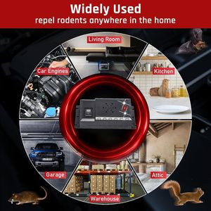 Répulsif à rongeurs électrique ultrasonique écologique 3 en 1 pour une utilisation en intérieur, en <span class=keywords><strong>voiture</strong></span>, en camping-car, dans un <span class=keywords><strong>garage</strong></span>, avec piles et alimentation USB - Product Image 4