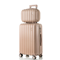 Ensemble de bagages de luxe classique en ABS et aluminium, léger, imperméable, avec fermeture éclair, roulettes pivotantes et serrure TSA en polyester pour l'aéroport