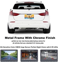 Caméra de recul de sauvegarde de cadre de plaque d'immatriculation de voiture à grand angle de vision de couleur chromée avec caméra de véhicule à vision nocturne 8 IR