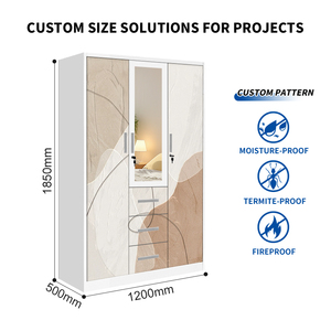 Armario Metálico con Puerta Batiente Espejada, Certificado ISO CE, Fabricación Personalizada, Gabinete de Acero para Grandes Proyectos de Apartamentos - Product Image 2