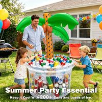 Refroidisseur gonflable géant en forme de palmier – Refroidisseur de boissons à thème tropical pour fêtes au bord de la piscine, loulous, célébrations de plage et anniversaires