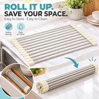 Support de rangement enroulable en acier inoxydable recouvert de silicone, résistant à la rouille, facile à nettoyer, résistant à la chaleur, pour casseroles et poêles chaudes