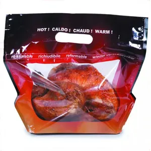 Wholesale Design Cheap Prices Food Grade Plastic Food Bags For Package Hot Roasted Fried Whole Chicken With Window