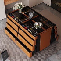 Meuble îlot de dressing en bois massif, design minimaliste moderne, pour salon et chambre haut de gamme, avec rangement et présentoir à bijoux