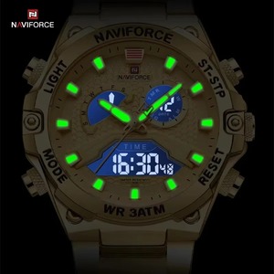 Montre-bracelet sport à quartz pour homme Drioshipping, aiguilles lumineuses, calendrier, affichage automatique de la semaine, étanche 3 ATM, en acier inoxydable, tendance - Product Image 3