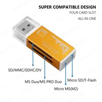 Lector de tarjetas Micro SD todo en uno superior, lector de tarjetas de memoria USB Flash para Memory Stick Pro Duo Micro SD/T-Flash/M2/MS, adaptador SD