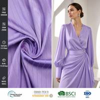 Tissu rayé imitation acétate, matière satinée douce et élégante pour robe et chemisier haut de gamme pour femme, textile fonctionnel