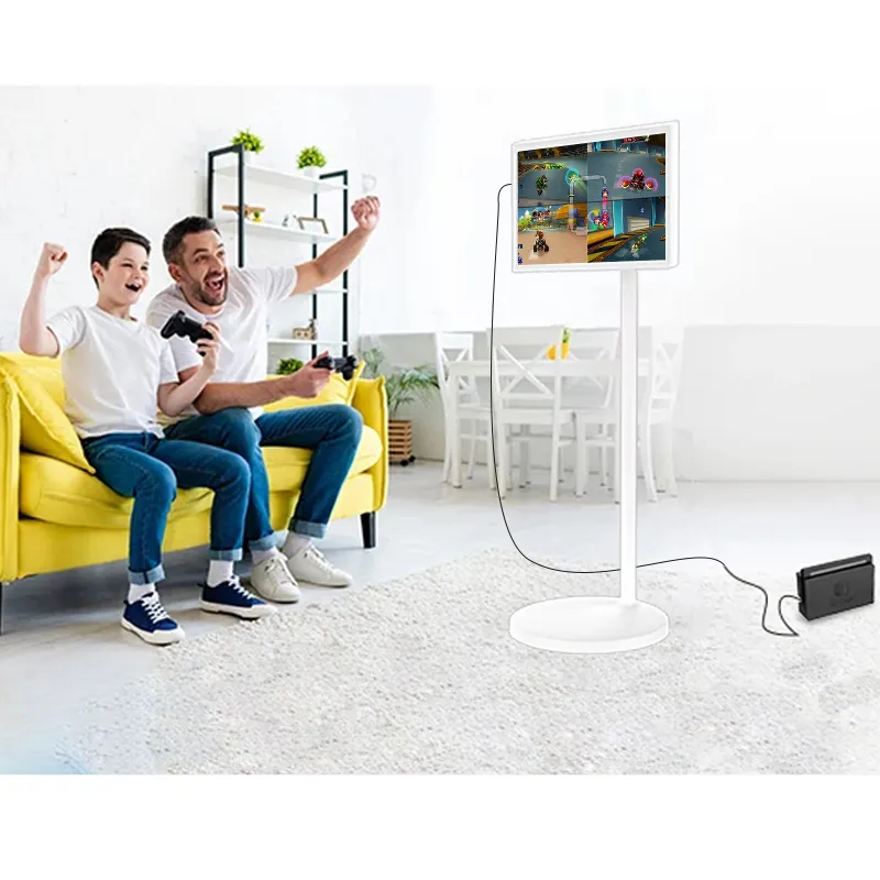 Akıllı televizyon 21.5 inç 27 inç 32 inç dokunmatik ekran hareketli Tv standları kablosuz ekran 6 saat pil