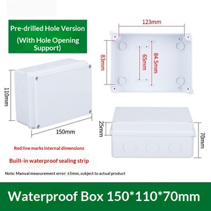 150x110x70mm IP65 Waterproof Junction Box Blank Enclosure No Holes with Built-in Sealing Strip Terminal box - Product Image 1