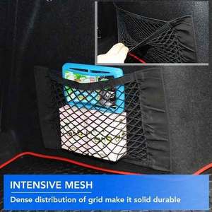 ตาข่ายจัดเก็บของติดผนังแบบมีกาวในตัว กระเป๋าใส่ของแบบพกพาสำหรับท้ายรถยนต์ SUV - Product Image 4