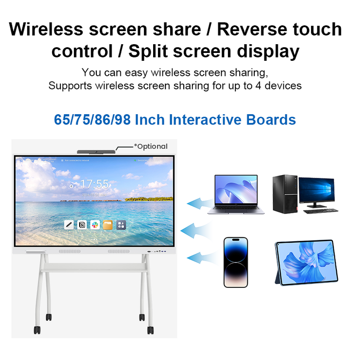 98-Inch Portable Interactive Smart Board Multi-Touch Display Mobile ...