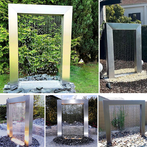 Produits de jardinage pour la maison, rideaux d'eau décoratifs en métal, fontaines à eau en acier inoxydable pour jardin et cour - Product Image 4