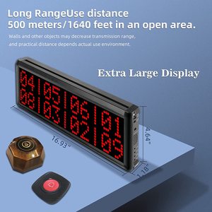 BYHUBYEN ระบบเพจเจอร์เรียกอาหารไร้สาย,หน้าจอแสดงผล1เครื่องมี<span class=keywords><strong>2</strong></span>ปุ่มเรียกกันน้ำ5ปุ่มสำหรับร้านอาหาร - Product Image 4