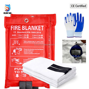 <span class=keywords><strong>Couverture</strong></span> de sécurité ignifuge en fibre de verre 1M x 1M, résistante à la chaleur, pour la prévention des incendies à la maison et en cuisine – Vente directe usine - Product Image 1