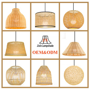 Giỏ Hình Trống Đèn Ngủ Bằng Mây Tre Chụp Đèn Bàn Đèn Sàn Màu Đen Che Bóng Râm Phong Cách Châu Âu Cổ Điển - Product Image 6