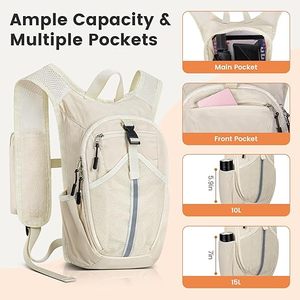 กระเป๋าเป้เดินป่าขนาดเล็ก 10 ลิตร - กระเป๋าเป้พับเก็บได้น้ำหนักเบาสำหรับการเดินทาง แคมป์ปิ้ง กิจกรรมกลางแจ้ง และการเดินทางประจำวัน, กระเป๋าเป้ขนาดกะทัดรัด - Product Image 2