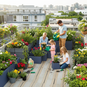 Disponible en plusieurs couleurs grand <span class=keywords><strong>pot</strong></span> de fleur rectangulaire grande jardinière extérieur fibre argile ciment pots de jardin pour plante - Product Image 2