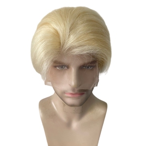 Cabello Humano Virgen Brasileño Color <span class=keywords><strong>Rubio</strong></span> # Peluca <span class=keywords><strong>de</strong></span> Encaje Completo Estilo 613 Cut Well para <span class=keywords><strong>Hombre</strong></span> - Product Image 5