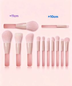 10 piezas de brochas de maquillaje de color rosa con diferentes funciones y cerdas suaves, mangos de brocha exquisitos y duraderos - Product Image 2
