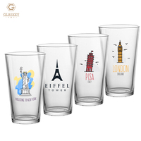 Verres à boire en verre transparent de 16 oz avec logo personnalisé, lavables au lave-vaisselle, gobelets à bière