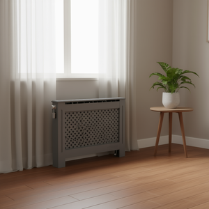 Copertura per Radiatore in MDF 44.1x7.5x32.1 Pollici Grigia, Copertura per Mobili - Product Image 2