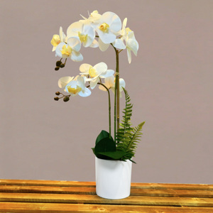 Vendeur chaud Real Touch fleurs d'orchidées artificielles pour la décoration <span class=keywords><strong>de</strong></span> la maison <span class=keywords><strong>Pot</strong></span> <span class=keywords><strong>Culture</strong></span> déc. Fleurs artificielles dans des pots décoratifs - Product Image 3