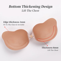 Soutien-gorge adhésif en silicone à effet push-up instantané, doux au toucher, pour rehausser le décolleté en V profond