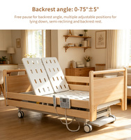 Lit médical électrique en bois, inclinable 0-80°, avec fonction de levée lente, anti-vertiges, dossier réglable pour la récupération post-AVC