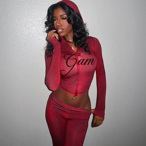 Set <span class=keywords><strong>Due</strong></span> <span class=keywords><strong>Pezzi</strong></span> da <span class=keywords><strong>Donna</strong></span> Autunno Primavera 2026: Cardigan Slim Fit con Motivo a Lettere e Pantaloni Stampati a Vita Alta - Product Image 5