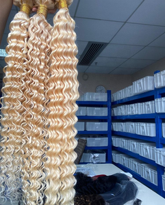 613 vierge de Cheveux Humains Bundles,613 Cuticules Alignés Cheveux Bundles Avec Frontale, Blonde Vierge de Cheveux Humains 613 Faisceaux Avec Fermeture - Product Image 2