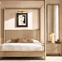 Table d'appoint en marbre de luxe moderne américaine, commode à 6 tiroirs, ensemble de meubles de chambre à coucher en bois pour hôtels 5 étoiles et appartements