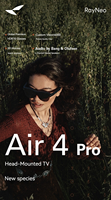 Lunettes intelligentes Rayneo Air 4 Pro avec commande vocale 3G, capture vidéo 4K, IPX5