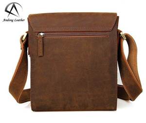 Sac à bandoulière pour homme en cuir de vachette importé d'Italie, Andong, style rétro, cuir Crazy Horse, grande capacité, sacs messagers, sac d'affaires pour homme - Product Image 4