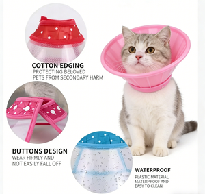 Collar Protector Ajustable para Perros y Gatos, de Plástico con Borde Suave, Anti-Mordidas, para la Recuperación de Heridas - Product Image 4