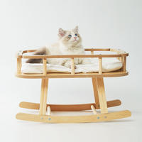 Hamac en bois pour chat, lit balançoire d'été pour animaux d'intérieur, grande taille, berceau pour chat