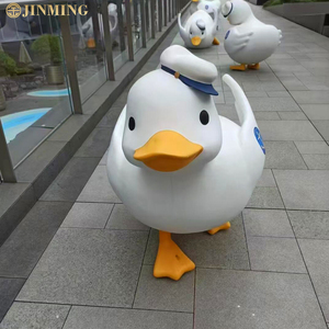 Sợi thủy tinh gia cố nhựa phim hoạt hình điêu khắc động vật mô phỏng phim hoạt hình dầu tiếp nhiên liệu vịt sợi mô hình hiển thị mảnh - Product Image 4