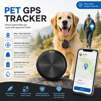 Traceur GPS pour animaux de compagnie (chats et chiens) en métal brossé rond, étanche IP67, avec alarme anti-perte intelligente et géolocalisation en direct, vente en gros usine