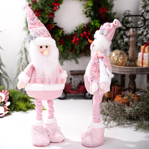 <b>Christmas</b> Pink Sequin Retractable Non-woven Snowman <b>Reindeer</b> Santa Claus Doll Xmas Ornament Decoration - Product Image 4