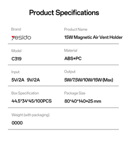 Supporto Magnetico <span class=keywords><strong>per</strong></span> <span class=keywords><strong>Telefono</strong></span> da Auto Yesido C319 con Rotazione a 360°, 18 Magneti Potenti, Ricarica Rapida 15W - Product Image 5