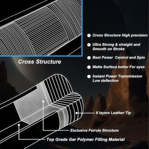 Fléchette de billard en fibre de carbone de 12,5 mm à faible déviation, structure croisée, avec joint Uni-lock pour joueurs professionnels - Product Image 6