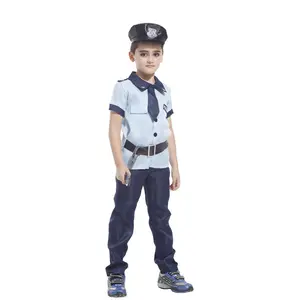 DX-B002004男孩警察服装角色扮演假装可爱的警察儿童狂欢节服装