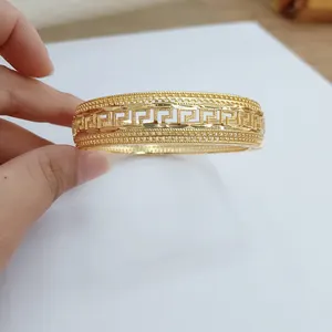 JXX-pulsera y brazaletes de oro de Dubái para mujer, joyería india de 24k chapada en oro, gran oferta 00024